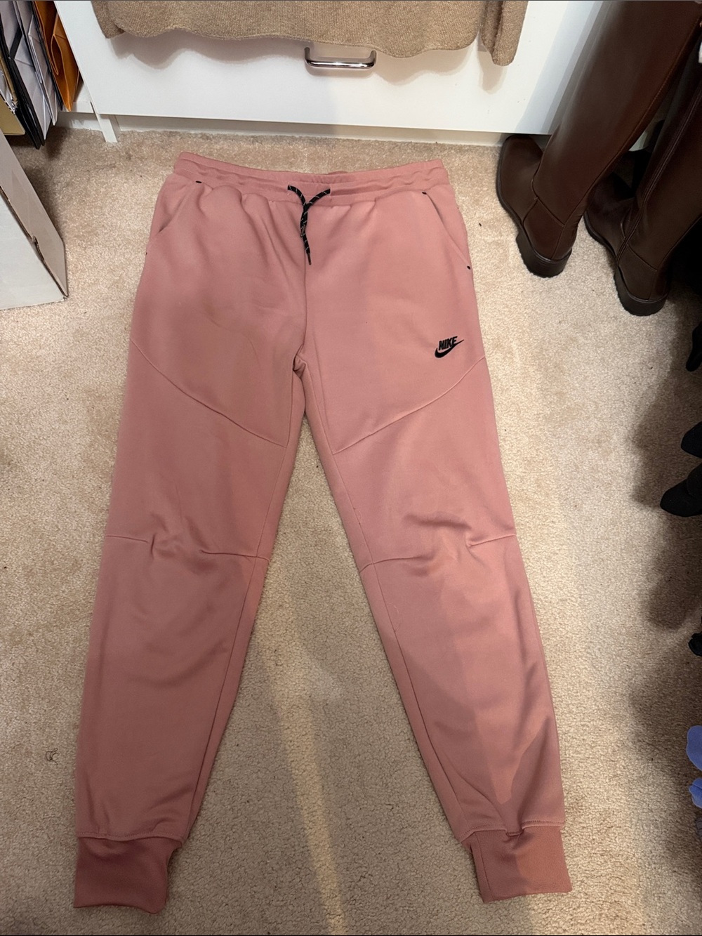 Nike Dusty Rose Hooded Utility Jacket & Joggers Set with Black Trim - Picture 11 of 16